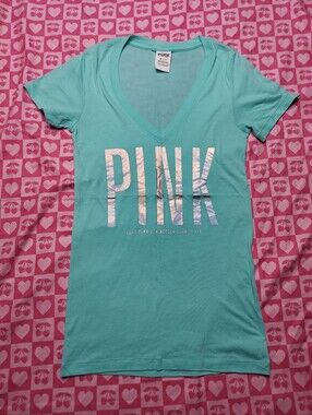 Teal Victoria's Secret PINK BRAND t-shirt